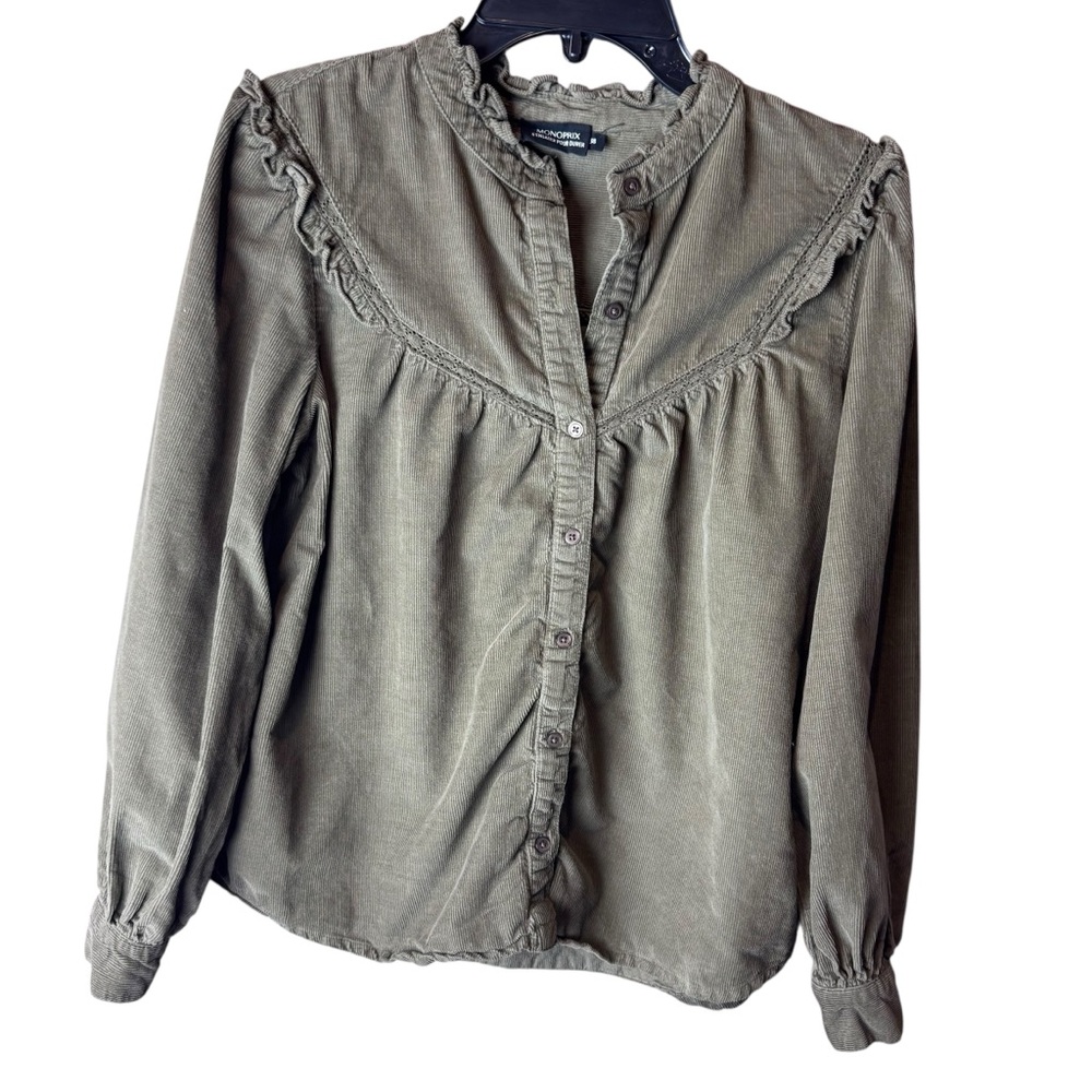 Monoprix Corduroy Prairie Blouse Top